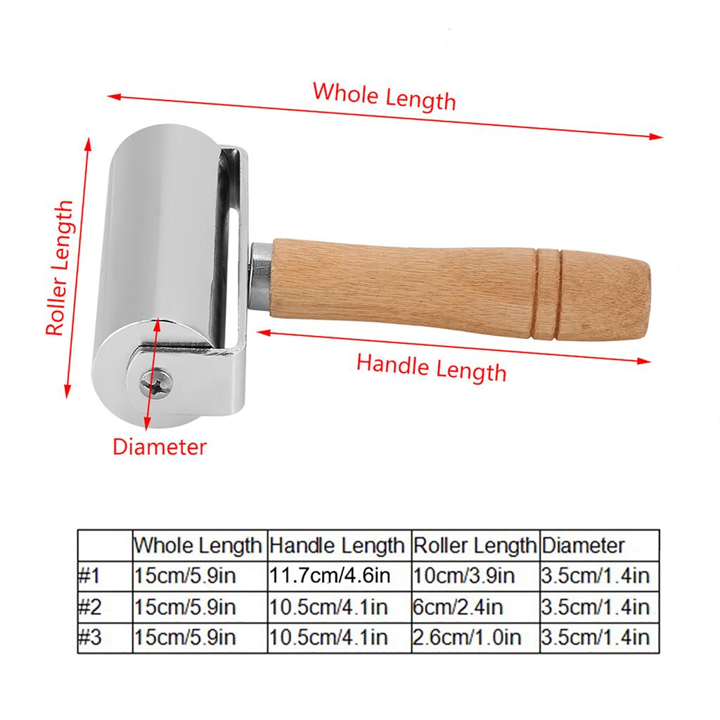 Handmade Wooden Handle Carbon Steel Leather Rolling Craft Roller Tool