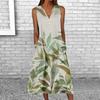 Женское платье миди с цветочным принтом, летнее платье-майка с коротким рукавом и лацканами, повседневное свободное платье длиной до колена