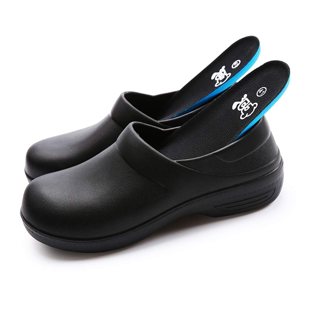 Myton Kitchen Shoes, Chef Shoes, Black, Size 27.0 cm, Restaurant Shoes, Oil-Resistant, Non-Slip, Shock-Absorbent, Black 44