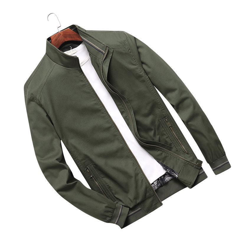 Мужская повседневная хлопковая куртка: Модное свободное спортивное пальто большого размера на весну/осень.