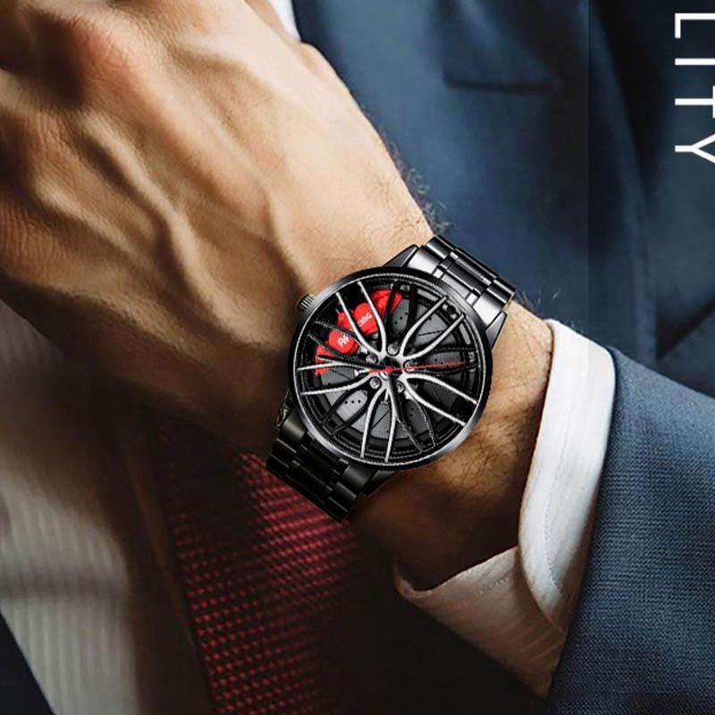 Automatic Movement Quartz Watch Men's Waterproof Wheel Style Non-mechanical Watch