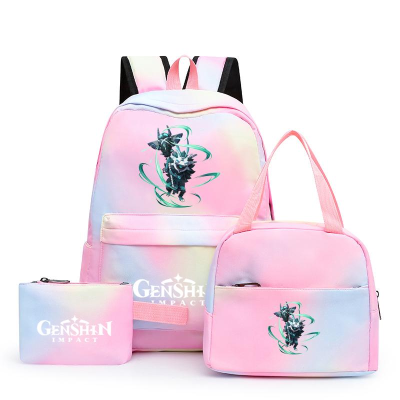3Pcs/set Anime Girl Backpack Set School Students Kawaii Back To School Backpack Boy Children Lunch Bags Pencil Box