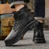 Fashion Men's Durable Anti - Skid Sole Chunky Sole British Style High Top Boots That Are Versatile for All Seasons Outdoors