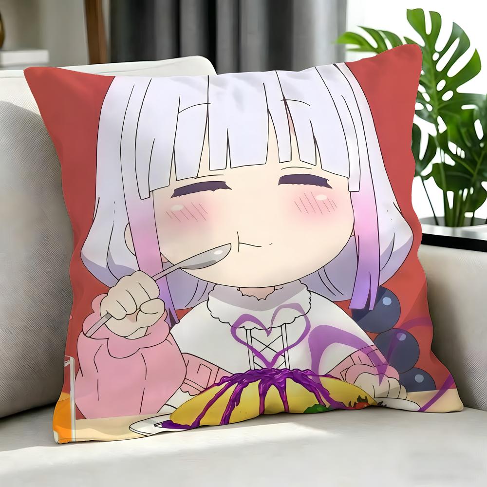 Anime Miss Kobayashi'S Dragon Maid Cushion Cover Cushion Cover Set 4Pcs 50X50 45X45 40X40 Pillowcase Decorative Sofa Home Decor