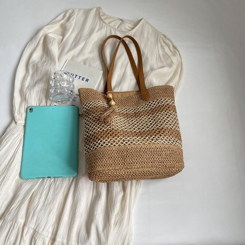 Женская стильная вязаная наплечная сумка, ажурная плетеная сумка, ручная тканая сумка-тоут, женские дорожные сумки для поездок на работу AVE