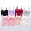 Women's Chest Cushion Camisole Without Underwire Cups One Body Wearing Base Underwear Yoga Sports T-shirt