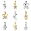 3pcs/Lot Crescent Moon Copper Zircon DIY Jewelry Pendant Octagonal Star Heart Butterfly CZ Charms Necklace Making