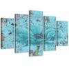 Five Piece Picture Canvas Print Blue Vintage Flower