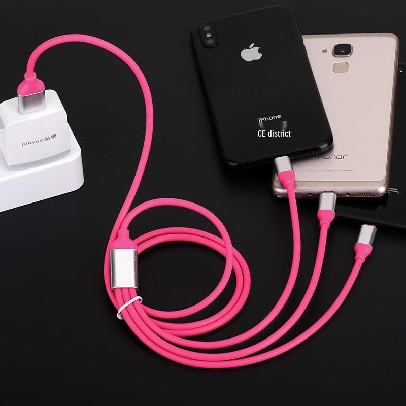 Гибкий кабель 3-в-1 с быстрой зарядкой: Совместимо с устройствами Apple, Huawei и Android с разъемом Type-C