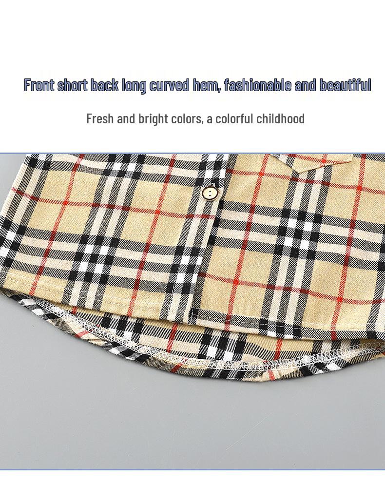 2025 Kids' Plaid Hooded Long-Sleeve Cardigan - Spring/Autumn Fashion