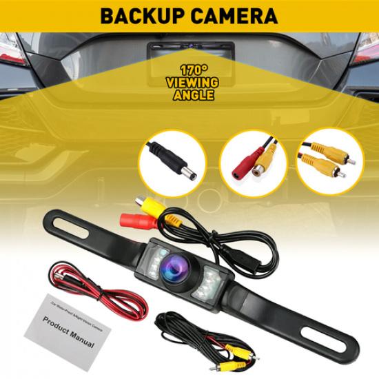 170 Rear CMOS View Camera Plate Backup Reverse Vision Night License Waterproof