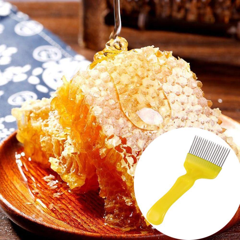 Straight Needles Bee Honey Fork Stainless Steel Honey Scraper Honey Scratcher Beekeeper