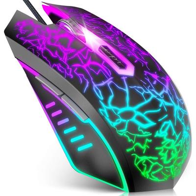 Игровая оптическая 7 RGB Высокая 4 уровня DPI 6 Программируемая USB Игровая Совместимая с Black VersionTECH. Мышь, Проводная, Мышь, Цвета, Свет, Точность,