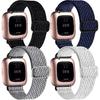Набор из 4 эластичных ремешков, совместимых с Fit bit Versa 2 /Versa/Versa SE/Versa Lite, для фитнес-смарт-часов, мягкий нейлоновый петлевой, регулируемый, эластичный