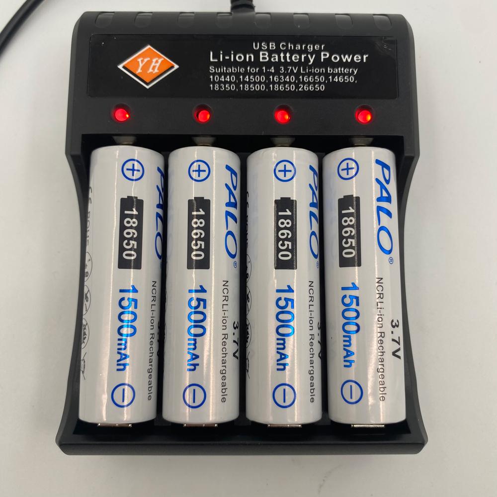 PALO 100% Original 18650 Battery 3.7V 18650 Lithium Ion Rechargeable Batteries 18650 Li-Ion Battery for Laser Pen Light Flashlig