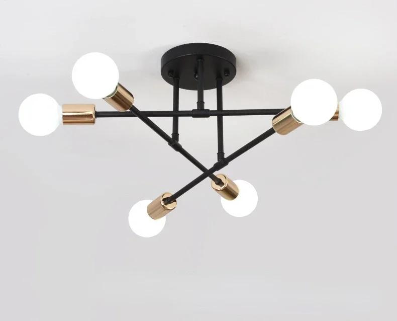 Современная люстра, потолочный светильник, полуутопленный монтаж, 6 ламп, золотые люстры, для спальни, лампочки в комплект не входят