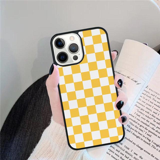 Клетчатый Чехол Мягкий Чехол Для Телефона Для iPhone 17 Air 15 16 Pro Max 14 13 12 11 Pro Max Plus