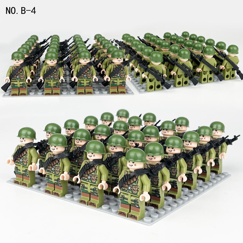 World War II Army Set Children's Building Blocks for Military War Scenes