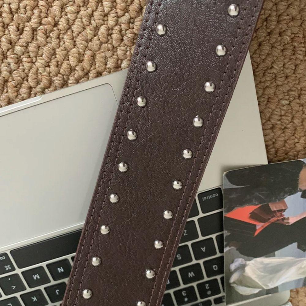 Готический пояс с заклепками в стиле панк, ремень для платья, джинсов, модный широкий женский ремень, уличная одежда