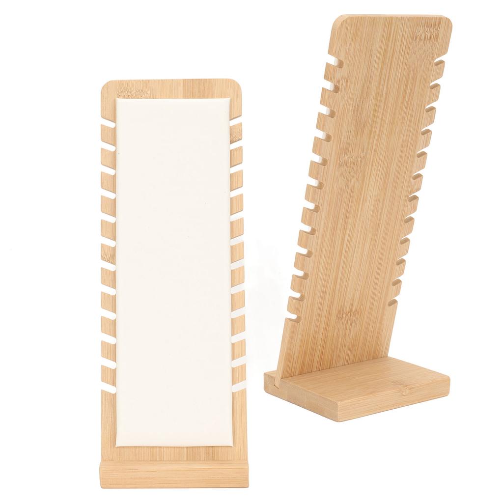 Bamboo Necklace Display Stand Professional White Necklace Bracelet Holder Organizer for Jewelry