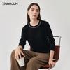Zhaojun Women's Elegant Round Neck 100% Wool Sweater