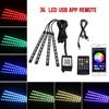 Neon LED Car Interior Ambient Foot Strip Light Kit Accessories Backlight Remote App Music Control Auto RGB Decorative Lamps