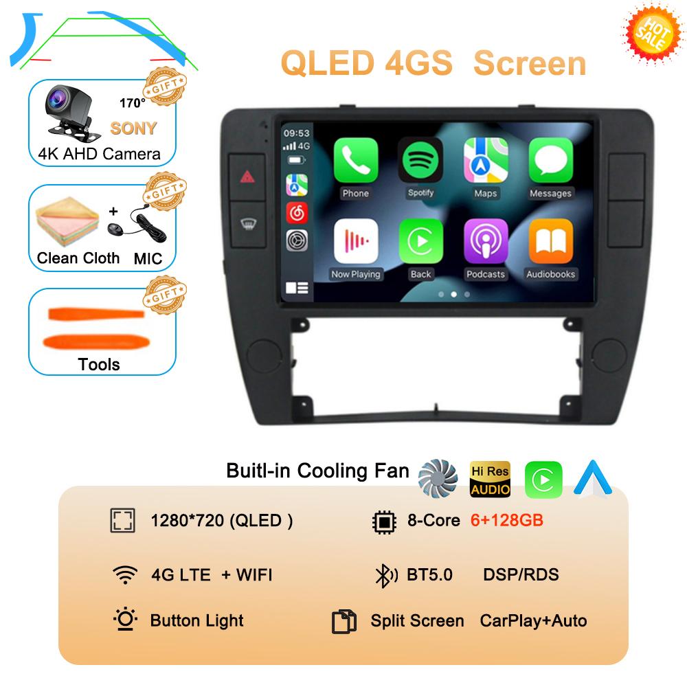 Android 14 Автомагнитола Carplay для Passat B5 2000 2001 2002 2003-2005 Авто 4G Мультимедиа GPS 2 Din Плеер DSP Навигация
