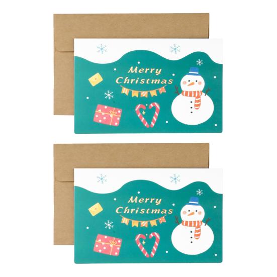 1 Set Greeting Card Cute Cartoon Designs Merry Christmas Card Smooth Writing Greeting Card for Festive Holiday