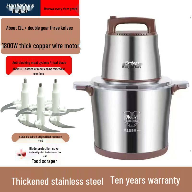 High-Power Multifunctional Meat Grinder & Food Processor with Dough Kneading