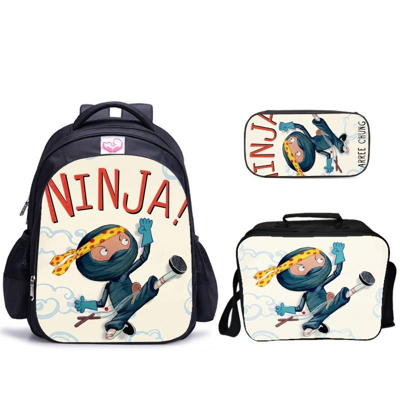 Ninja Kidz Крутой набор ниндзя, Школьная сумка, Сумка для еды, Пенал, Детский школьный набор
