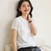 Spring and Summer New Solid Color Cotton POLO Collar Half-sleeved Women's Basic Simple and Versatile Casual Base Knit Sweater Vest T-shirt