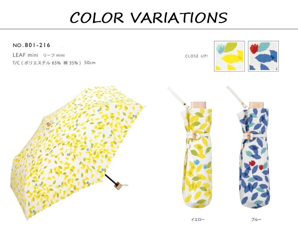 World Party Folding with Leaf YE (Wpc.) Parasol, Yellow, 50cm, Women's, Pouch, Mini, 801-216