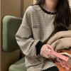 Striped T-Shirt Base Layer Women Autumn New Style Crew Neck Long Sleeve Sweatshirt Women Korean Fashion Top Women's Clothing Import & Export