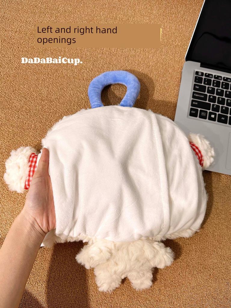 Hot Water Bottle 2025 New Model, Rechargeable, Explosion-Proof, Thickened, Cute Dog Plush, Water-Filled, Can Be Inserted into Hands