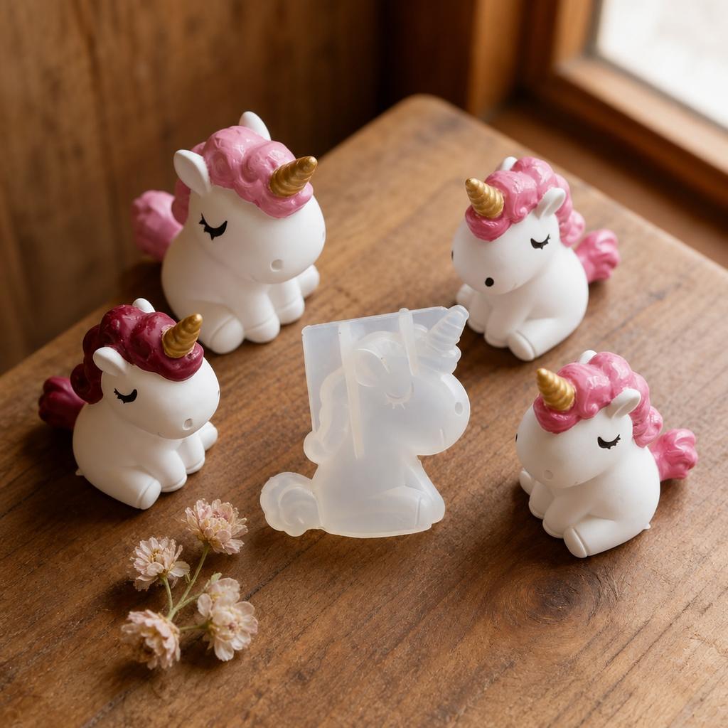 3D Handmade Unicorn Crafts | Aroma Plaster Moulds for Car Additions, Epoxy Resin Tools, Silicone Material