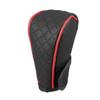 Partuto 1pc Universal Car Shift Knob Cover - Car Knob Gear Sticky Protector Decoration - For Leather Black Red