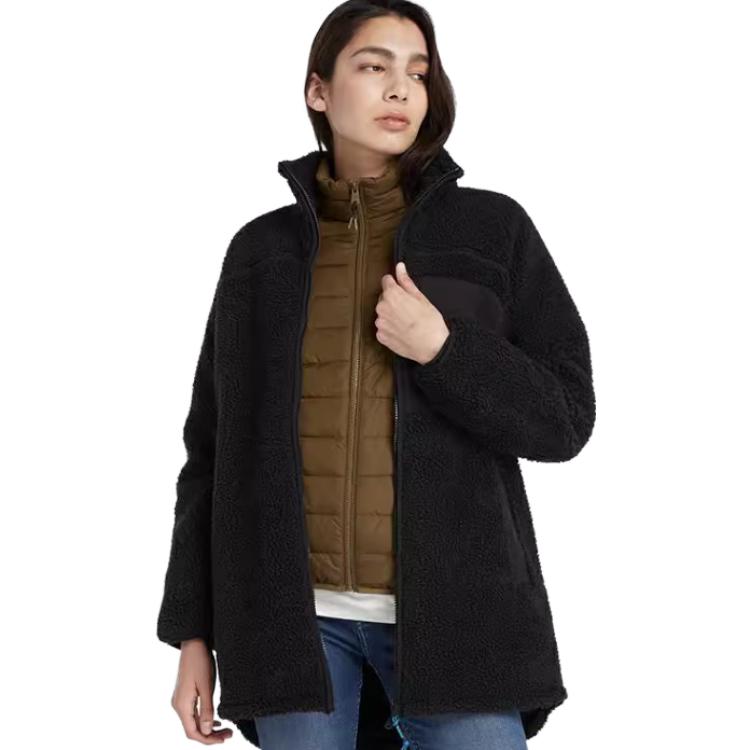 Timberland Куртка с однотонной флисовой вставкой, женские куртки, черный цвет A6HMN-001