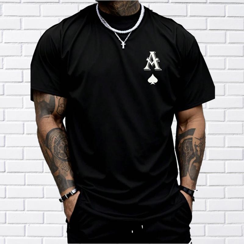 Новая летняя мужская модная футболка, мужская футболка с принтом «Тузы в покере», топ