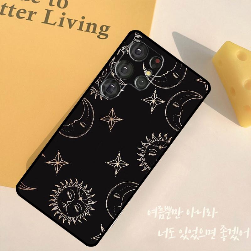 Crescent Moon Sun Phone Case For Samsung Galaxy S25 Ultra S9 S10 S20 S22 S21 S23 FE S24 Plus Back Cover Shell