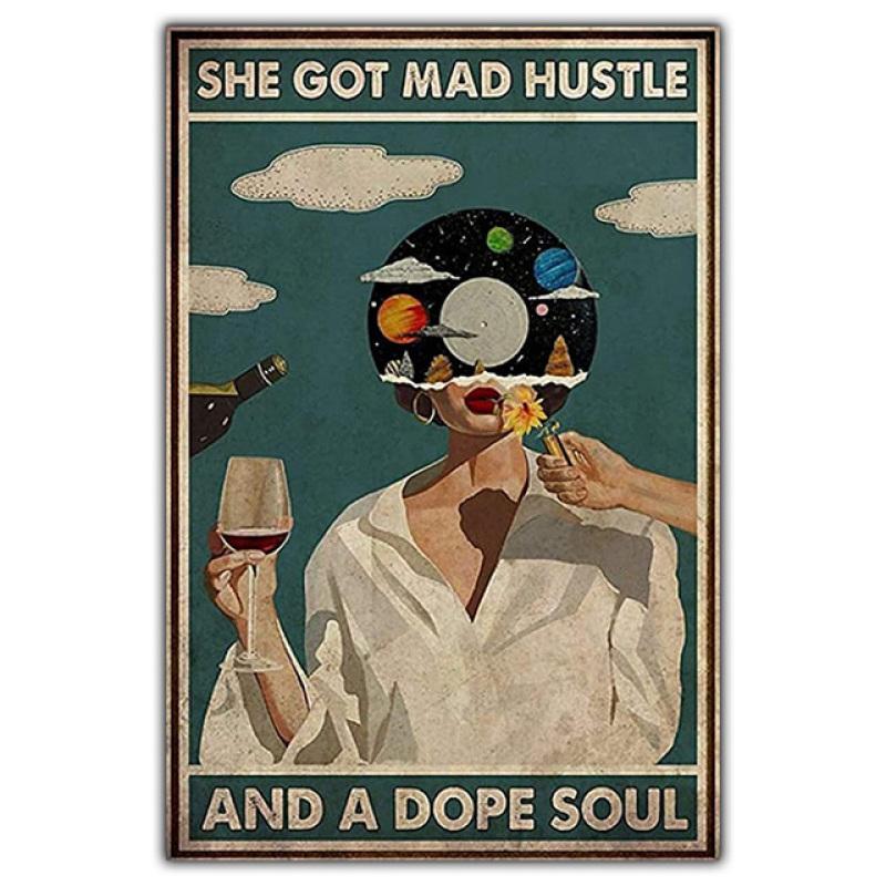 Винтажная абстрактная художественная фигура, холст, живопись, модный настенный художественный плакат, виниловая пластинка, музыкальная танцовщица, гостиная, домашний декор, фреска