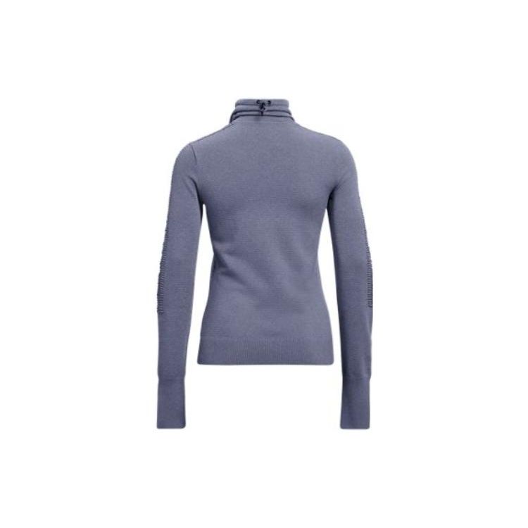 Under Armour FW22 Однотонное худи спортивного стиля с логотипом и воротником-воронкой для женщин, фиолетовое 1371576-767