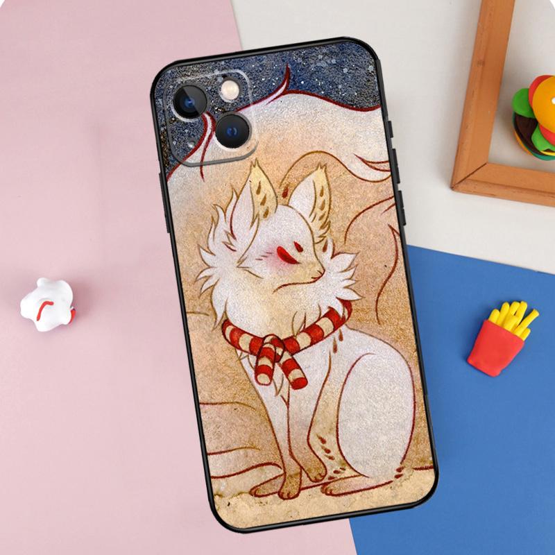 Чехол 'Девятихвостая Лиса' для iPhone 11 12 13 14 15 16 Pro Max Mini XS XR X Plus Мягкий Защитный Чехол