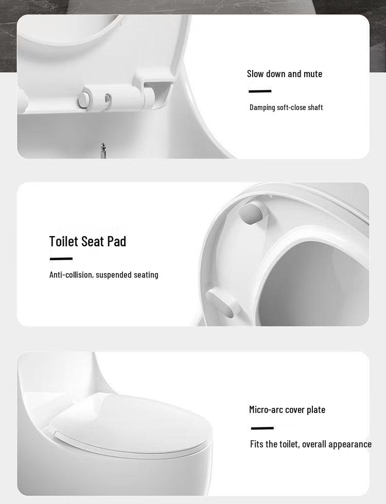 Silent Egg-Shaped Water-Saving Toilet with Super Swirl Siphon