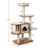 GYMAX Cat Height Wooden Cat Cat Cat For Multiple Natural Hemp Nail Nail Observation Sense of Eliminates Lack of Cat Cat Play Stylish Tower, 142cm,