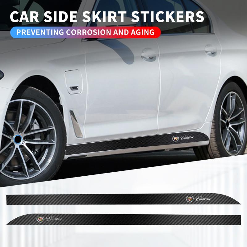 2PCs Car Door Side Skirt Car Body Decal Carbon Fiber Art Stickers for Cadillac ATS BLS CT4 CT5 CTS EXT ESCALADE SRX XT4 SLR XTS zh5