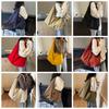 Double Zipper Design Nylon Shoulder Bag Casual Versatile Commuting Handbag Storage Pouch  Women
