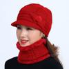 Women's Winter One-piece Hat Cycling Windproof Warm Hat Bib Integrated Plus Velvet Thick Knitted Woolen Hat