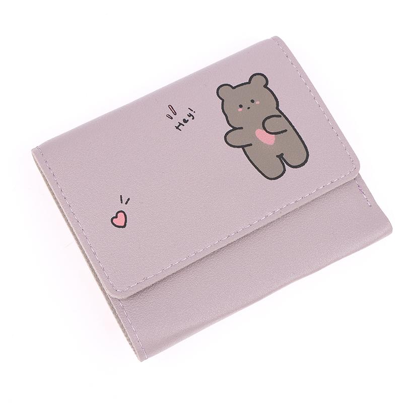 1 шт., женские короткие милые маленькие кошельки, студенческие, тройные, держатели для карт, сумка для удостоверения личности для девочек, держатели для карт, портмоне, кошельки, мультяшная сумка