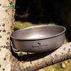 Titanium Camping Frying Pan Portable Foldable Lightweight Cookware Outdoor Cooking Hiking Backpacking Solo Use