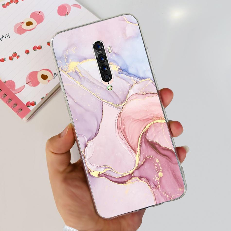 Чехол для телефона OPPO Reno2 2F 2Z Reno 2 Reno2 F / Z Элегантный принт Мягкий силикон Прозрачная задняя крышка из ТПУ